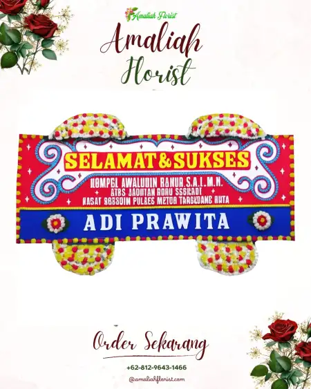 Papan Bunga Ucapan Selamat patok beusi